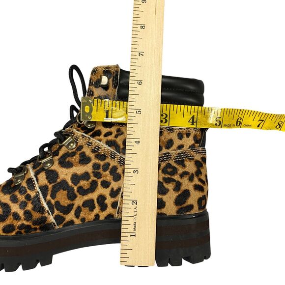 Timberland Mid Hiker Boots Womens 6.5 Brown Animal Print Comfort Lace Up A2GCR - Picture 3 of 16